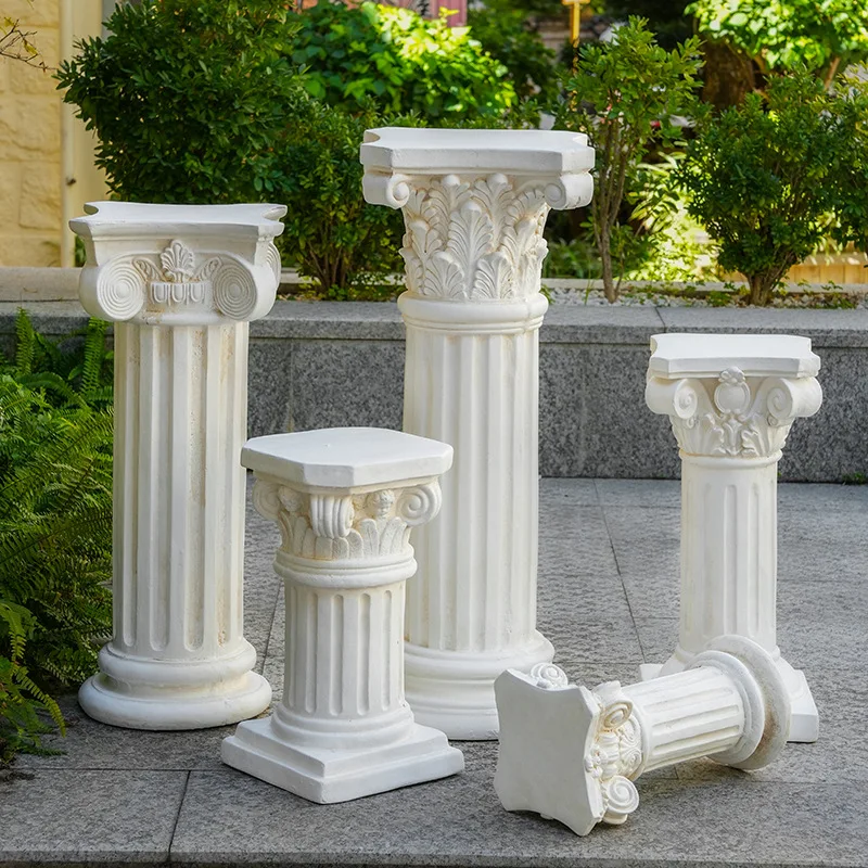Roman Column Decorative Ornament European Style Garden Courtyard Wedding Display Prop Outdoor Flower Pot Planter Stand Base Art