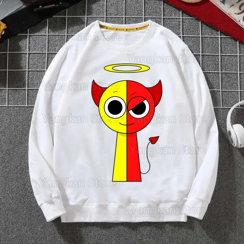 Sprunki Plush Autumn Winter Sweatshirt Men Hip Hop Sweatshirt Hoodie Streetwear Harajuku Pullover Hoodie Winter Autumn Hoodie