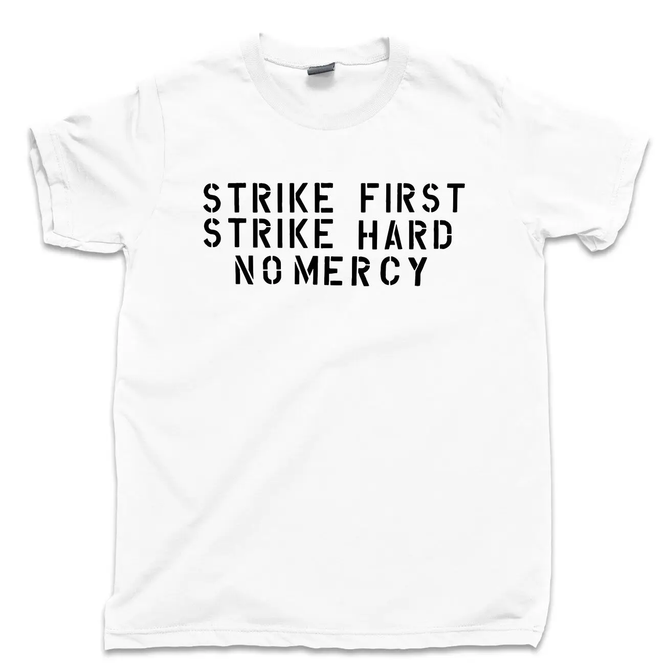 Strike First Hard No Mercy T Shirt Cobra Kai Dojo Miyagi Do Karate