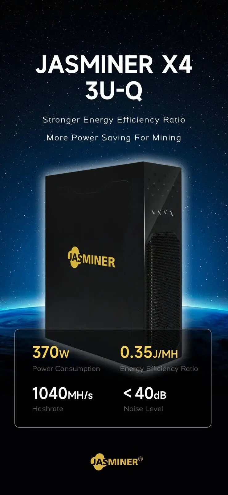 buy 2 get 1 freeNew Release Jasminer X4-Q-Z ETC ETHW Miner 840MH/s 340w Low PowerOpens in a new window or tab Brand New