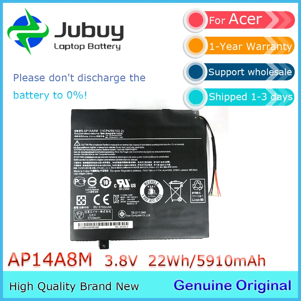 AP14A8M 3.8V 22Wh Original Laptop Battery for Acer Aspire Switch 10 Iconia Tab 10 SW5-011 SW5-012 SW5-015 Tablet