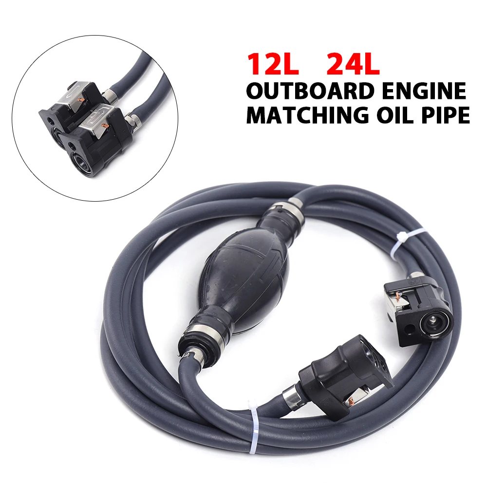 12L/24L Marine Outboard Tank Connector Boat Motor Fuel Gas Hose Line Assembly Oil Tube+Siphon Hand Pump