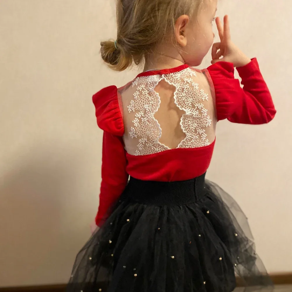 

Комбинезоны с длинным рукавом для новорожденных девочек, кружевное платье с воротником Хомутом, осенние детские боди, комплект одежды с оборками, комбинезоны, наряд