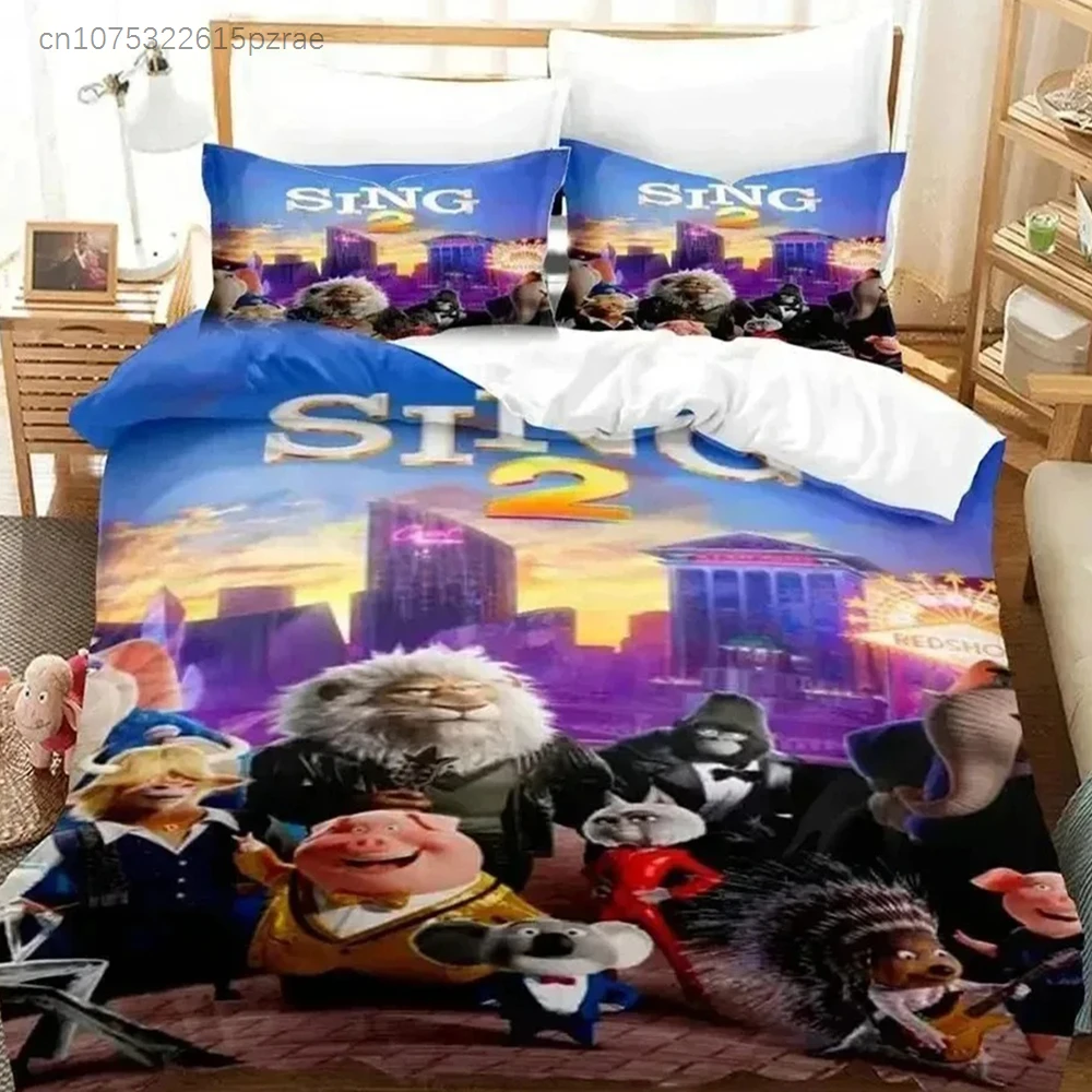3D Print Cartoon Sing 2 Bedding Set Duvet Cover Bed Set Quilt Cover Pillowcase Comforter King Queen Size Boys Adult Bedding Set