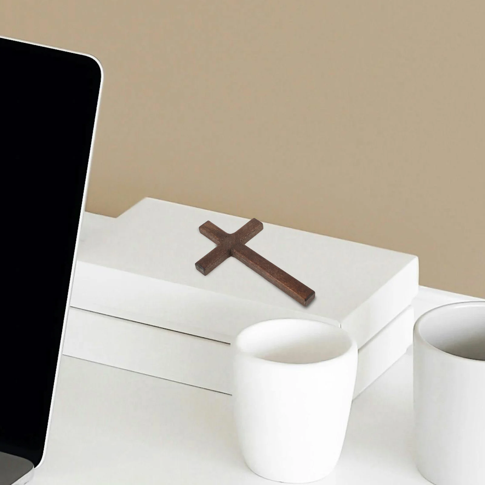 

6pcs Wooden Ornament Handheld Religious Decor For Church Home Desk Craft Wood Cross For Decor Tabletop Cross Shaped Adorn