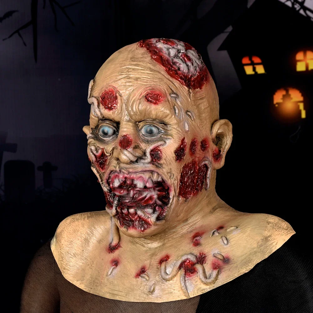 Halloween Horror Zombie Mask with Parasite, Scary, Walking Dead, Monster Masks for Adults, Cosplay Costume, Party Props