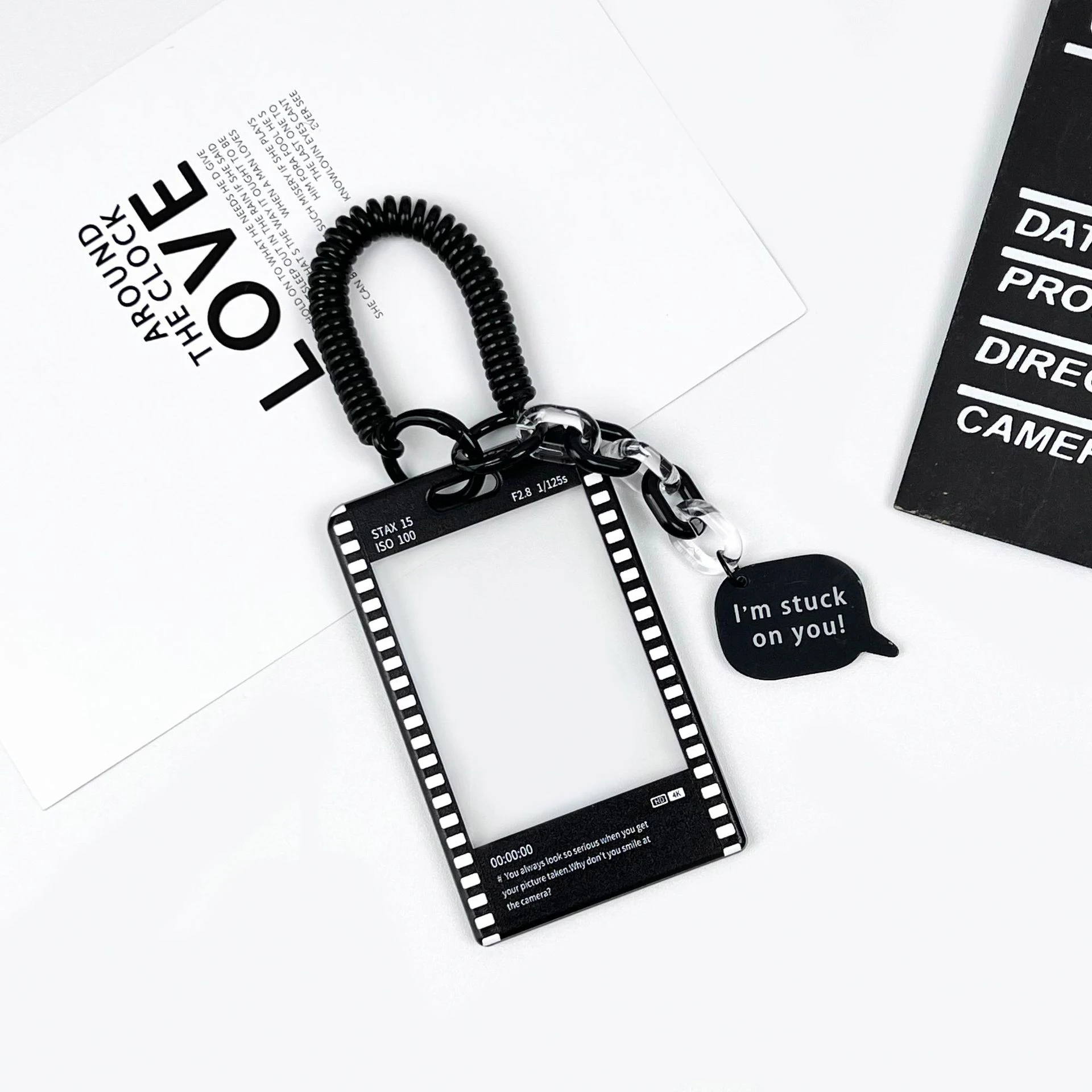 Film transparent card holder student business card case protector