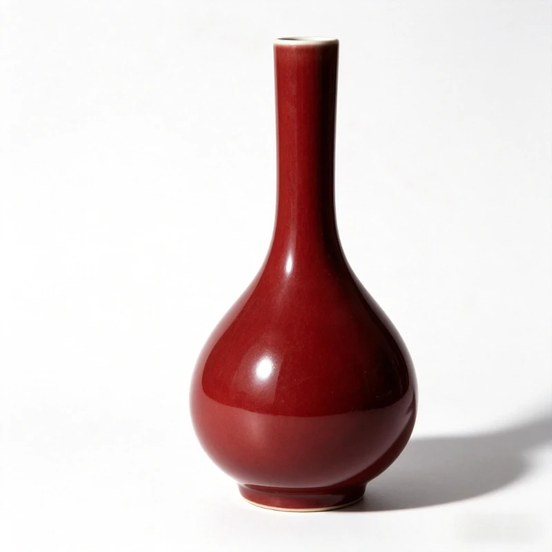 Chinese Qing Yongzheng Red Glaze Porcelain Vase 6.30 inch