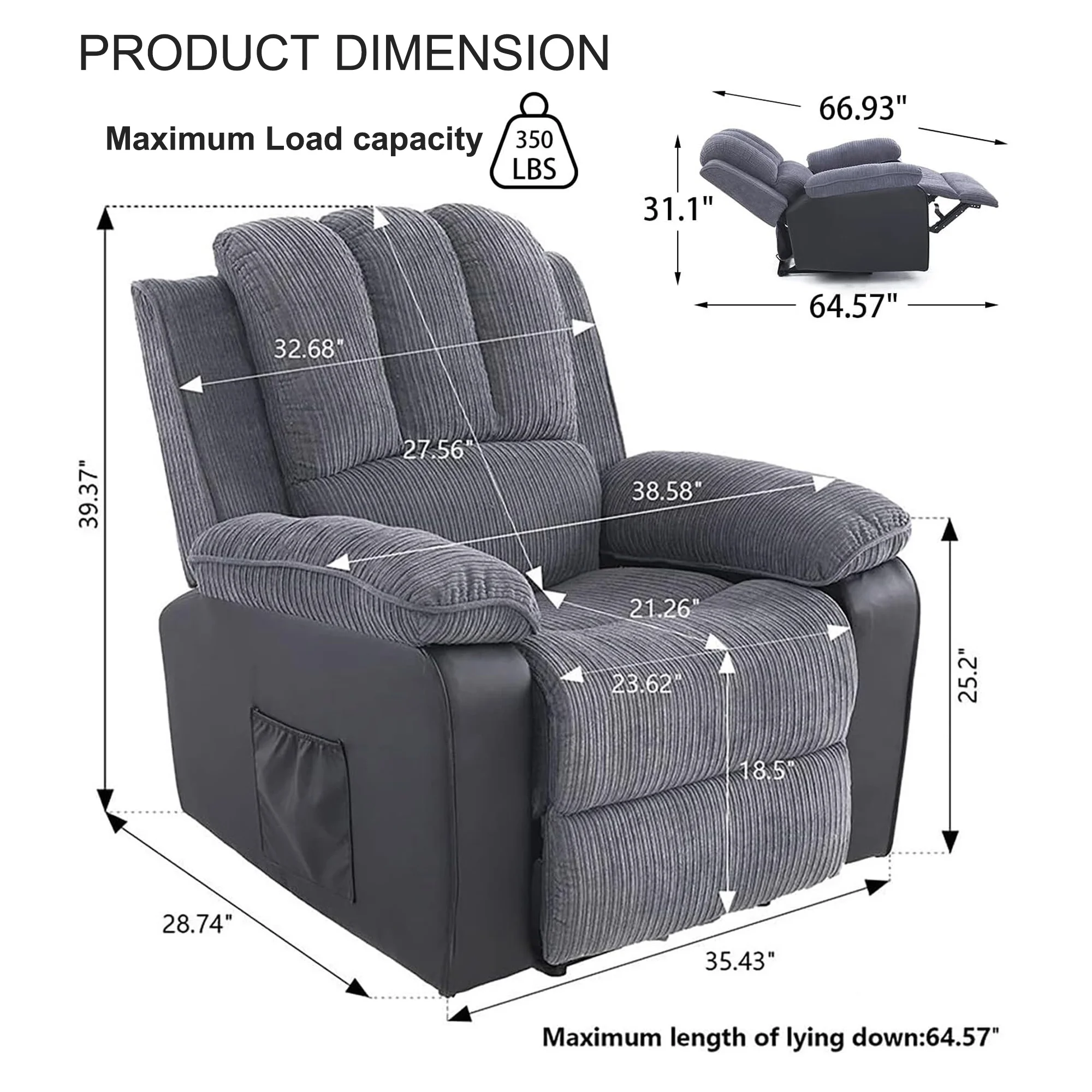 مجموعة أثاث صالة الأريكة الفاخرة للسينما المنزلية الحديثة مع تدليك لكبار السن #6
