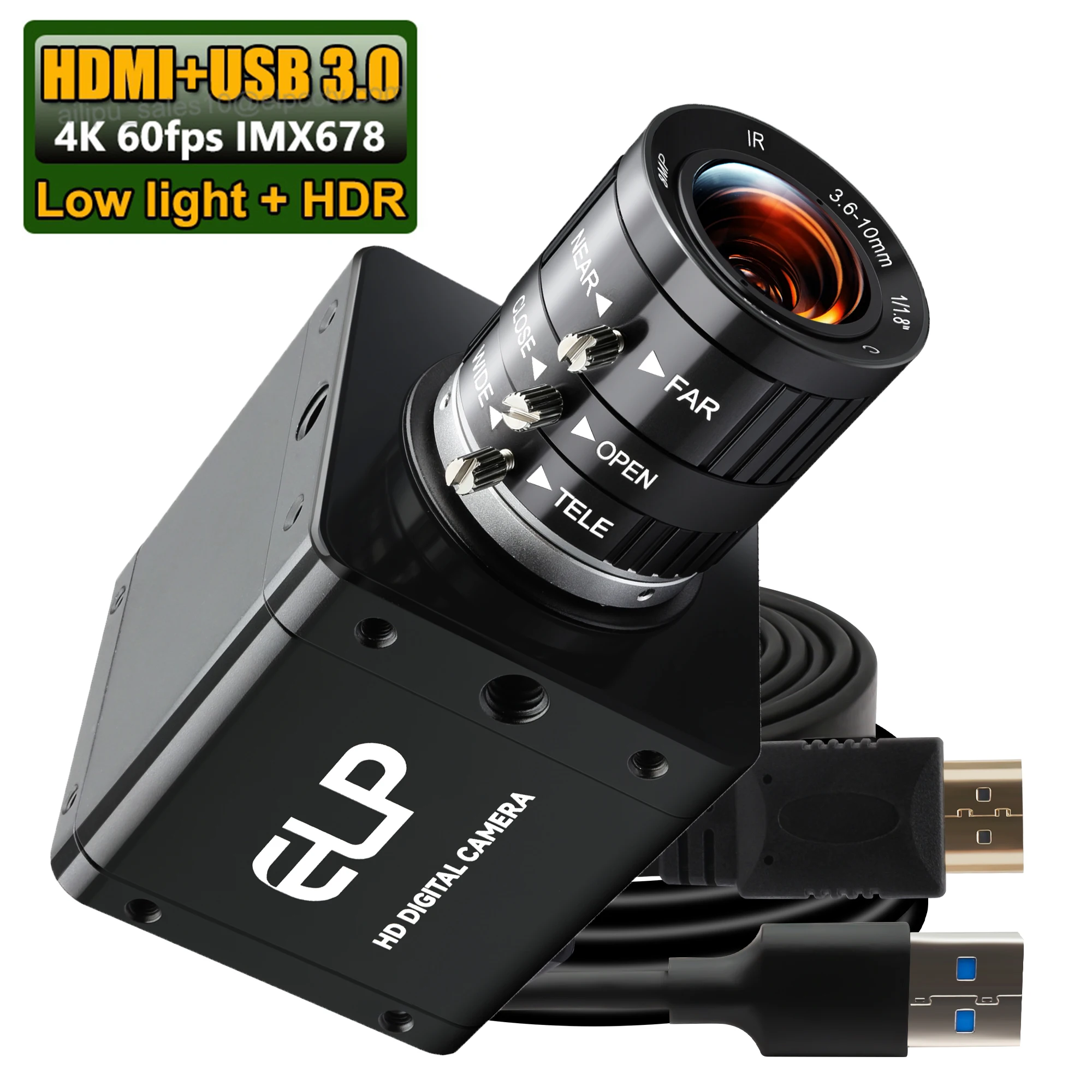 ELP IMX678 4K 60FPS H.264 HDMI USB 3.0 Webcam Low Light & HDR