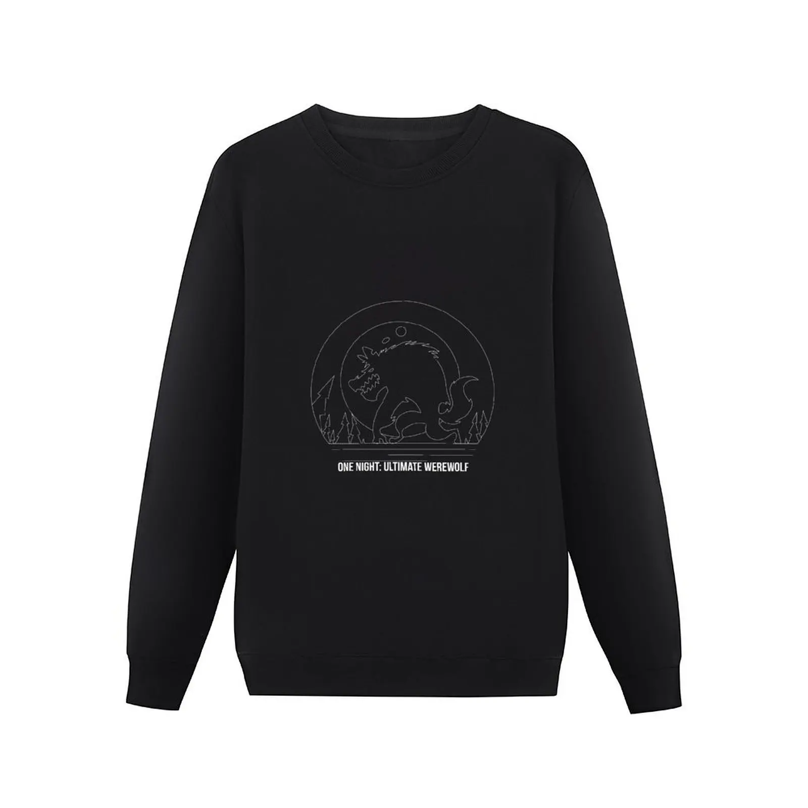 One Night Ultimate Werewolf Minimalist Line Art - Board Game Inspired Graphic - Tabletop Gaming - BGG Pullover Hoodie