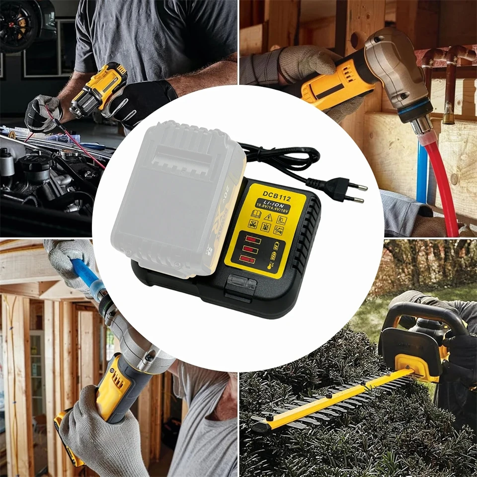 DCB112 2A Lithium Battery Charger For Dewalt 10.8V 12V 14.4V 18V 20V DCB206 DCB205 DCB204 DCB203 DCB120,DCB107 DCB115 DCB105