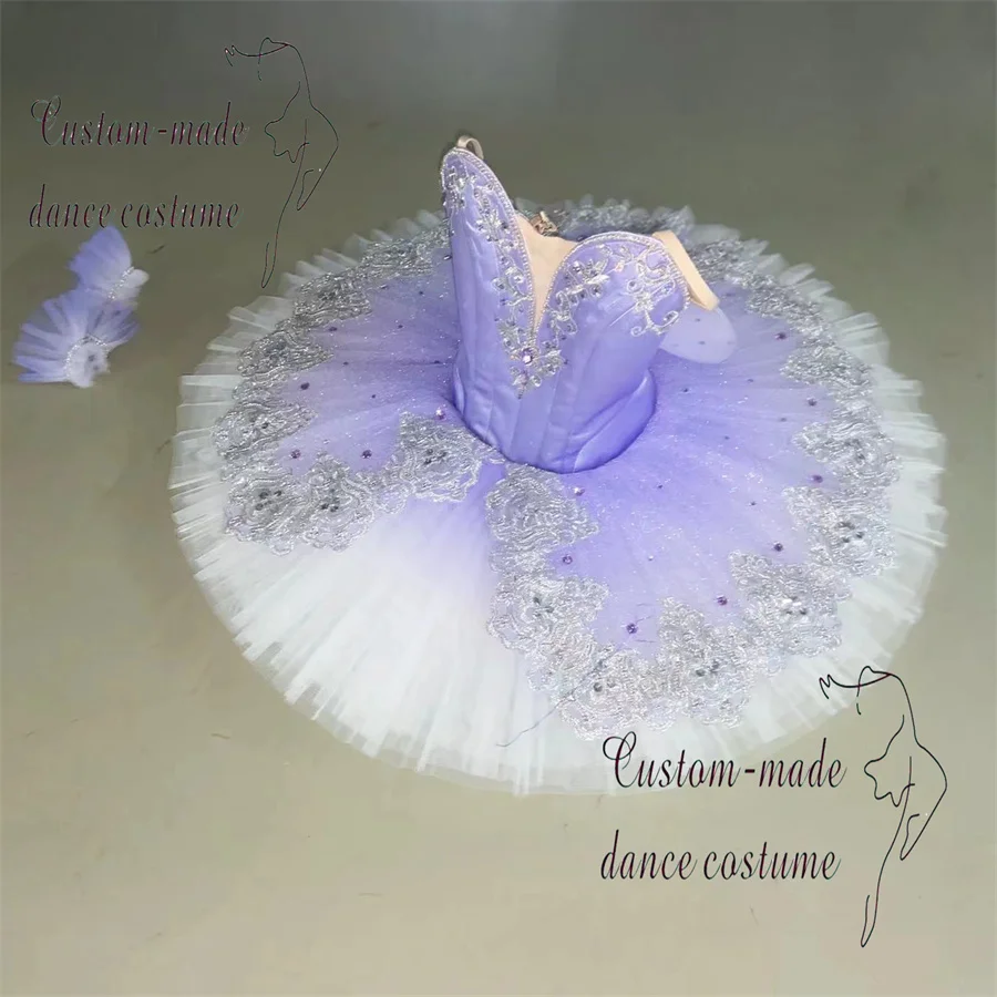 Professional High Quality Ballet Performance Competition Performance Wear Lavender Ballerina Tutu Costumes