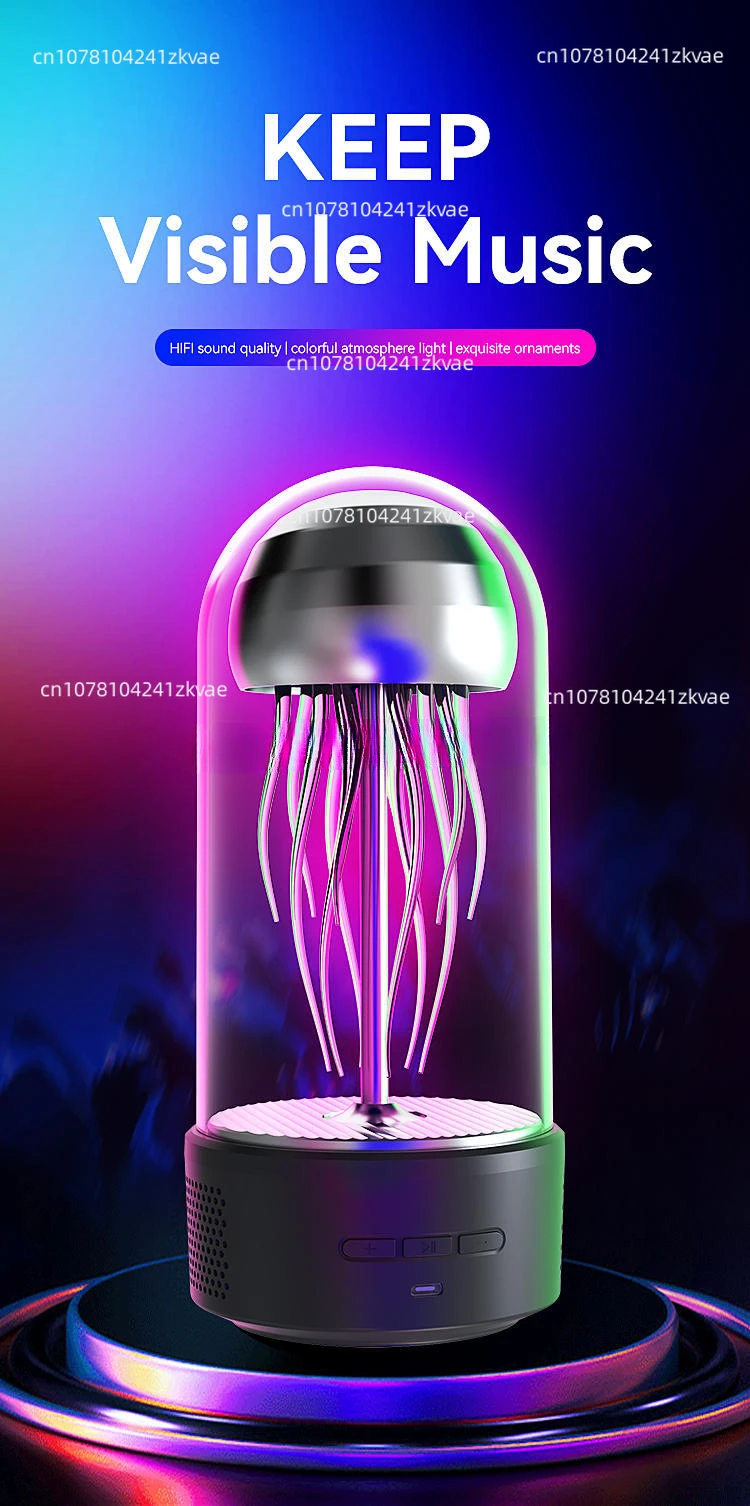 Top Selling Products 2022 Amazon Jelly Fish Led Light Original Speaker Home Theatre System with Tripod Blue Tooth Speaker