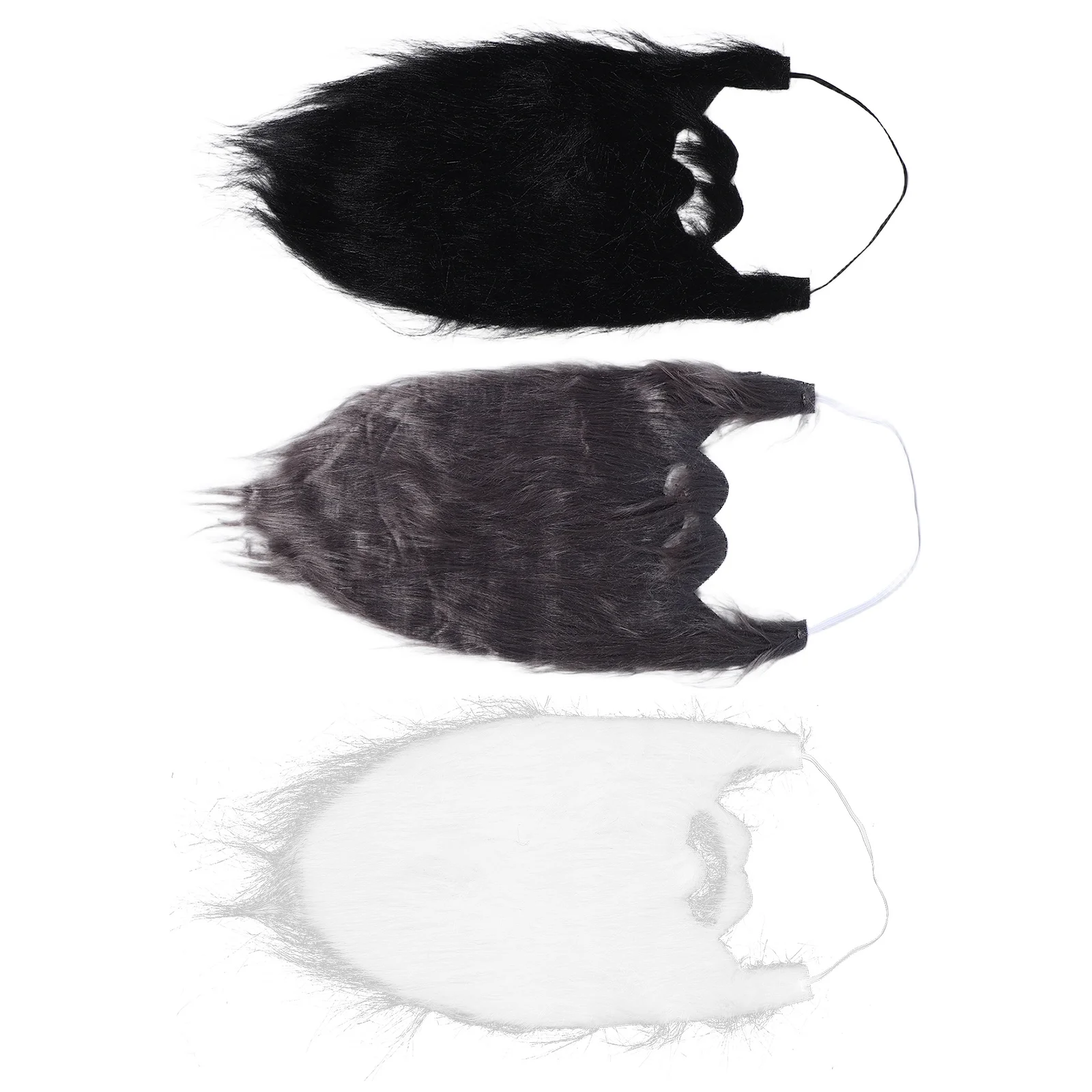 

3Pcs Fake Beard Realistic White Facial Hair Old Man Cosplay Costume Halloween Party Supplies Funny Men Accessory