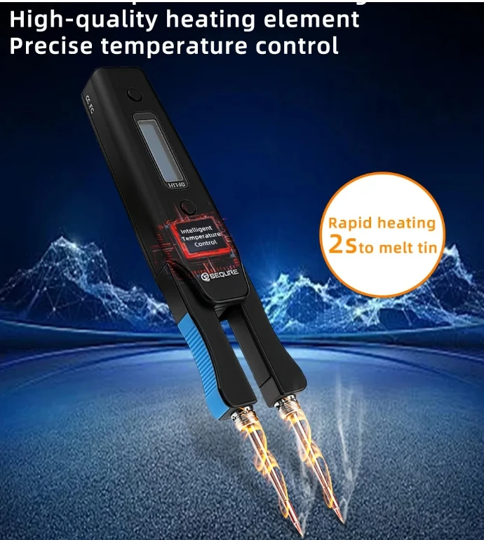 SEQURE HT140 2-IN-1 Electric Heated Tweezers with Replaceable Tips Portable SMD SMT Desoldering Welding Repair Tool for Precisio view 2