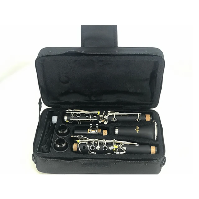 Custom Brand Sinomusik High Quality Black Bakelite 17 Key Bb Clarinet Woodwind Musical Instrument With Case Made In China
