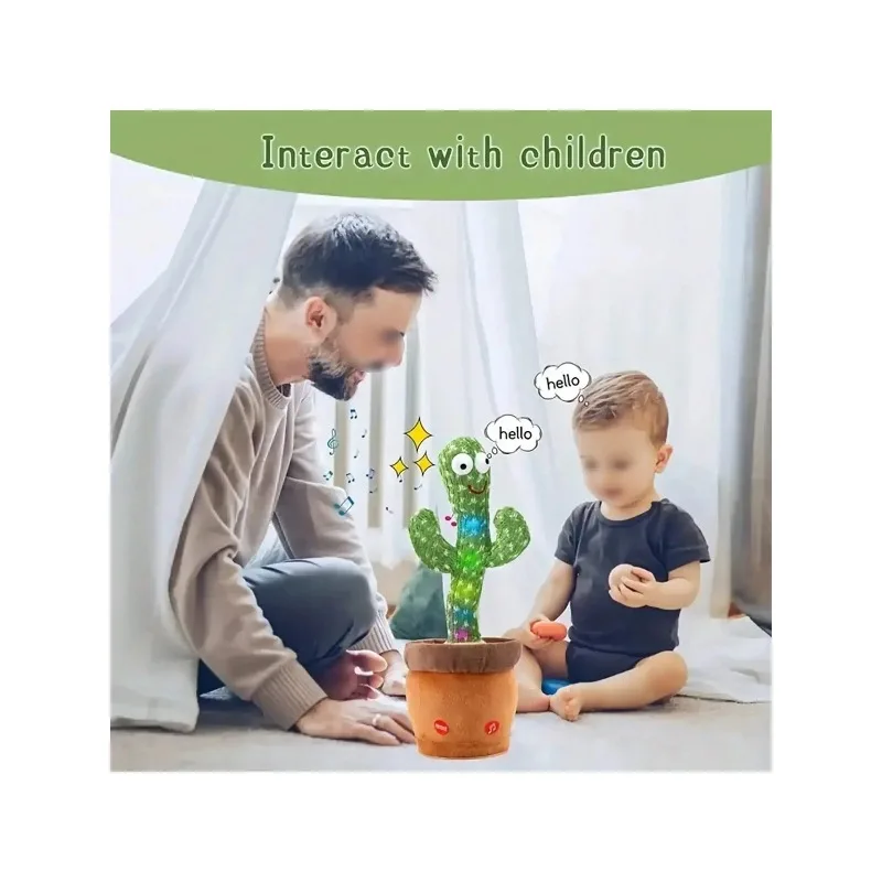 1 قطعة-ألعاب الصبار الناطقة للرقص للأطفال الأولاد والبنات، يغني تقليد التسجيل تكرار ما تقول الصبار المشمس حتى زائد #5