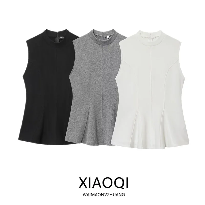 

Fall 2025 New Women's Commute Versatile Soft Nine-Point ort Skirt Top Faionable All-Match Workwear round Ne Zipper Pure...