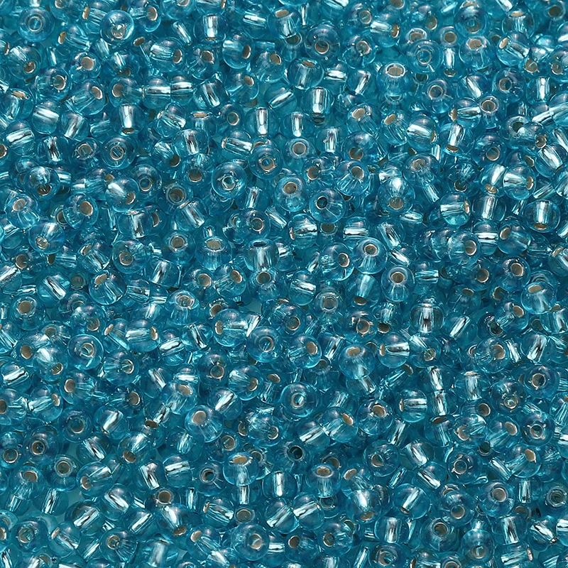 300pcs Silver Lined Seed Beads, 3mm Round Czech Glass Beads