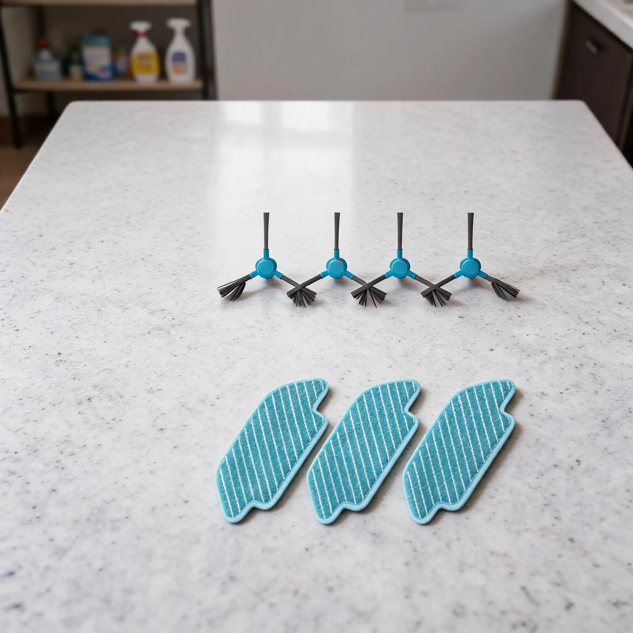 Side Brushes With Mop Pads For Conga 4090 5090 Robot Vacuum Cleaner Home Cleaning Tools Replacement Brushes Accessories