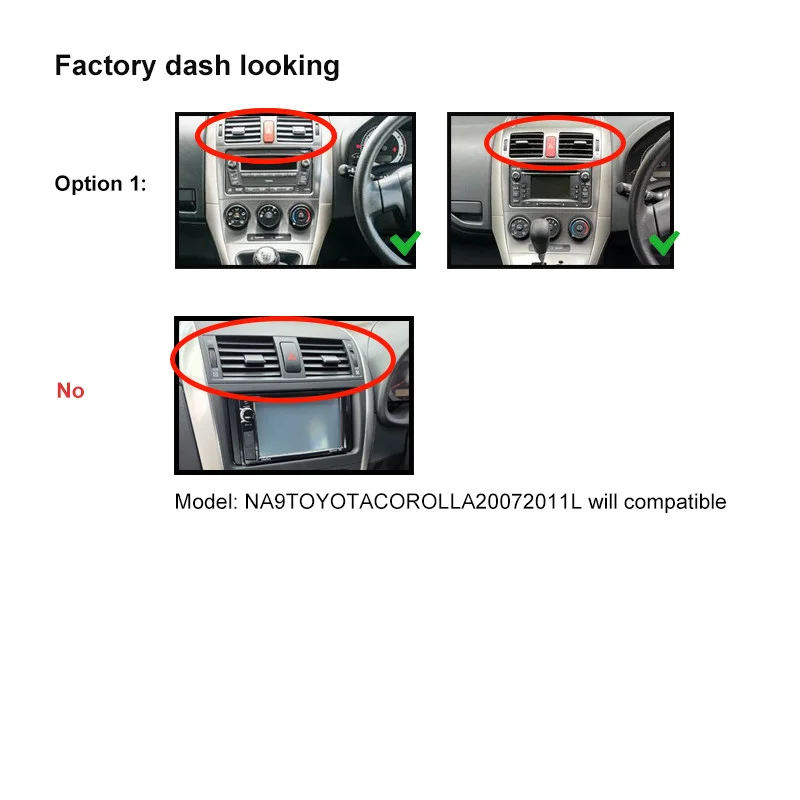 

Support Wireless Apple Carplay 9" Car Radio For Toyota Corolla 2007-2011 Small Android 15 Auto Rear Camera 2DIN Head Unit