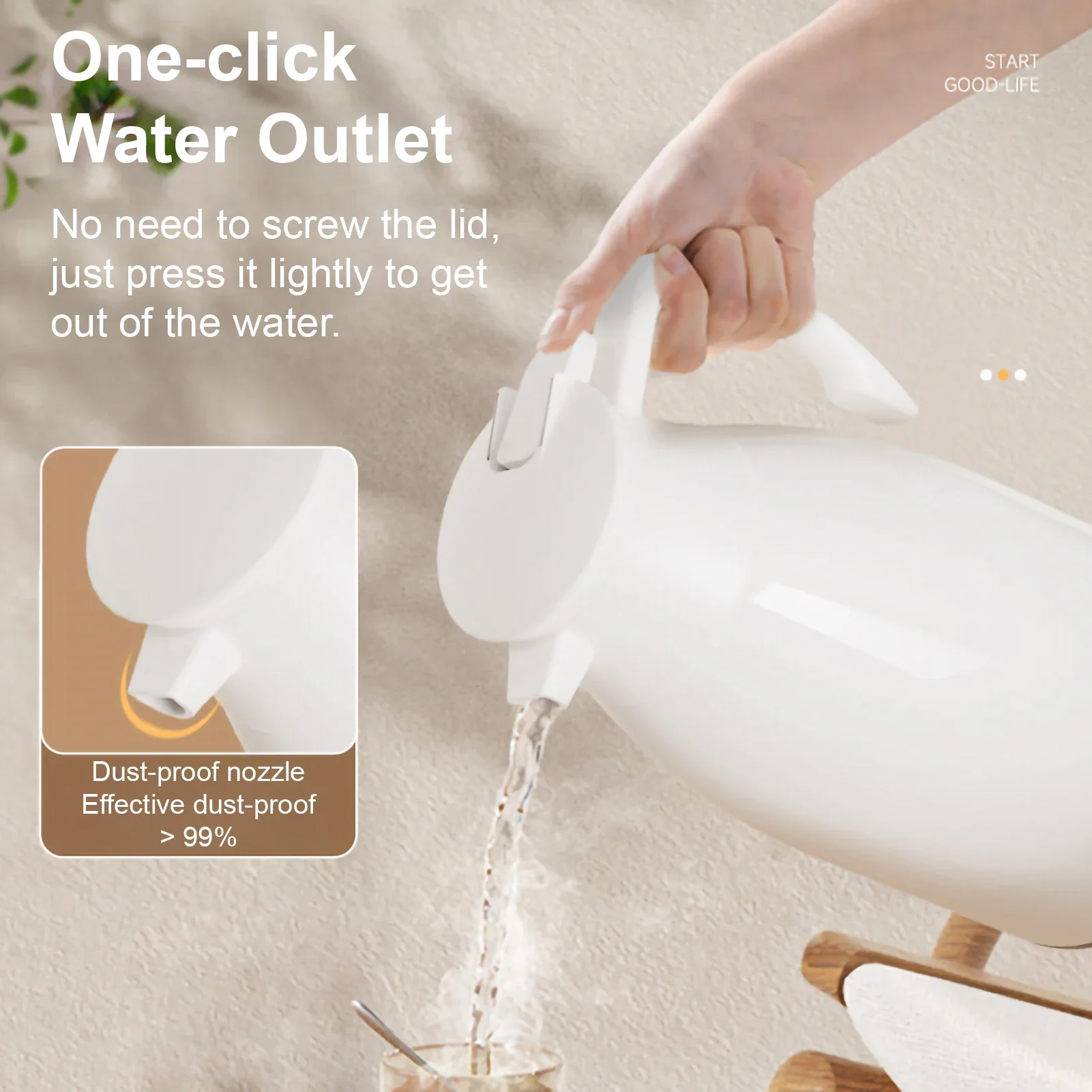 1L الترمس الزجاج بطانة قوارير مفرغة سعة كبيرة زجاجة ماء المطبخ غلاية حرارية المنزلية شاشة ديجيتال القهوة