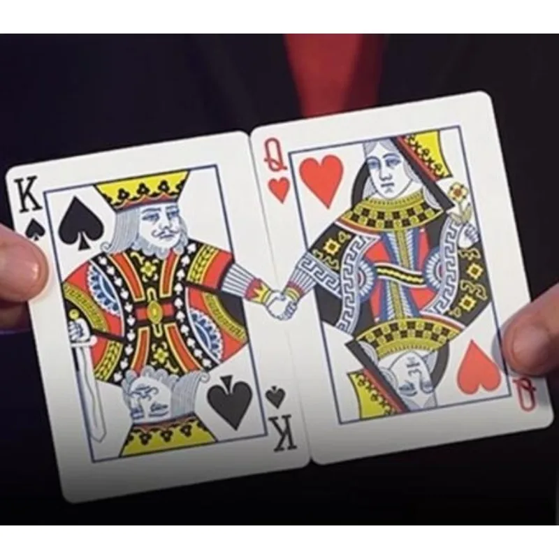 

Holding Hands Card Magic Tricks Poker Magic Props Magic for Lover Comedy Close Up Street Illusions Magia Trick Profesional Funny