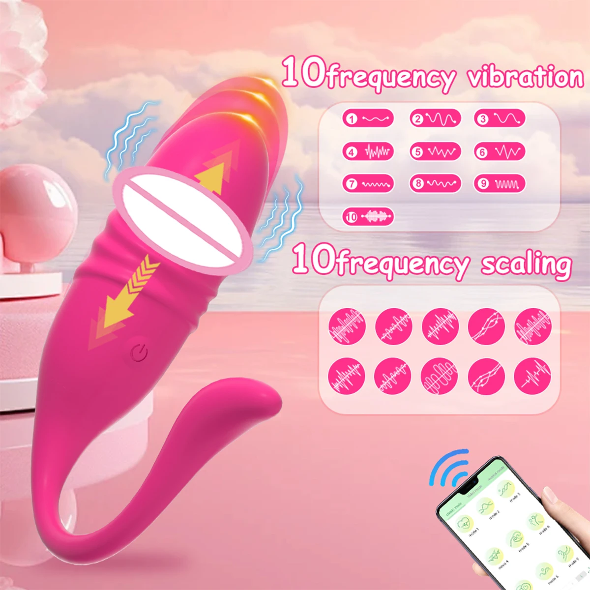 Wholesale APP Control G Spot Vibrator for Women Telescopic Dildo Clitoris Stimulator Vagina Love Egg Panties Sex Toys for Adult