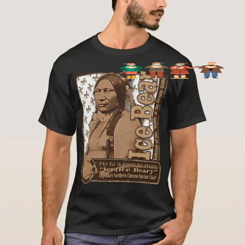 Ice Bear Aka Ice,White Bull Northern Cheyenne Warrrior Chief T Shirt New 100% Cotton Short Sleeve O-Neck T-shirt Casual Mens Top