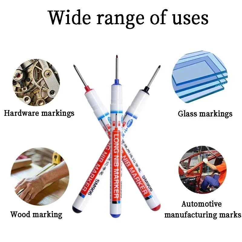 Imagem -04 - Long Tip Marker For Deep Hole Marking Hardware sem Desbotamento Ferramentas de Banheiro Secagem Rápida Cabeça Fina Marcador Não Apagável à Base de Óleo 20 mm