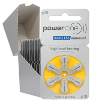 Powerone p10 60Pcs Hearing Aid Batteries 10 A10 ZA10 10A P10 PR70 High Performance Zinc Air Battery For Mini Digital Hearing Aid