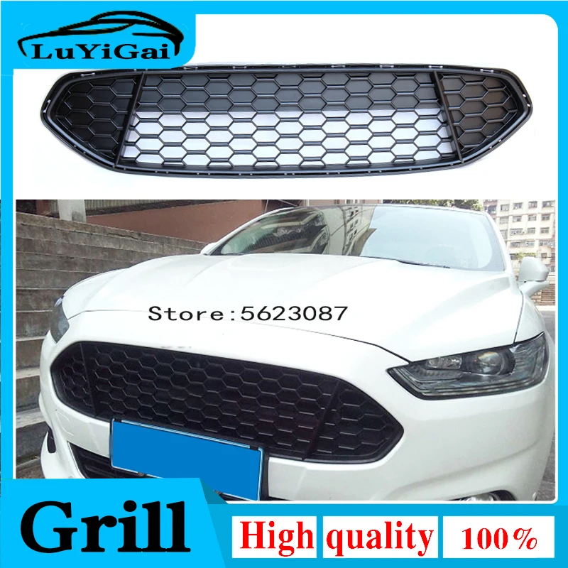 

For Ford Mondeo 2013 2014 2015 2016 Car ABS Material Grille Modify Mustang Grilles Shiny Black Lacquer Bake Front Mesh Grills