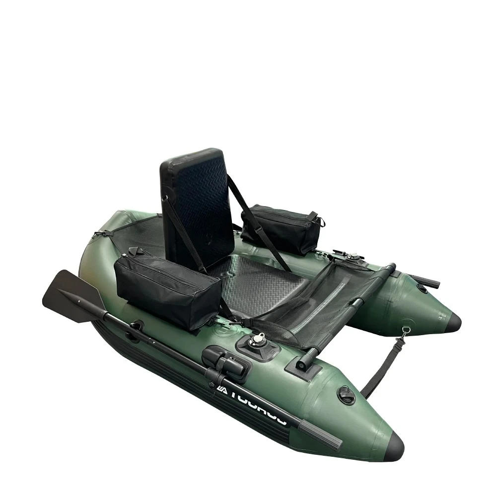 

2025 Wholesale Inflatable Fishing Boat - Heavy Duty PVC 1-Person Pontoon with Fishing Rod Holders & Paddle, Portable Single