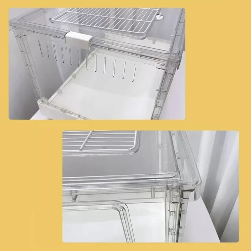 Folding Hamster Cage Large Space Breathable Golden Hamsters Breeding Cages Transparent Chew Proof Hamster House Small Pet Hutch - view 6