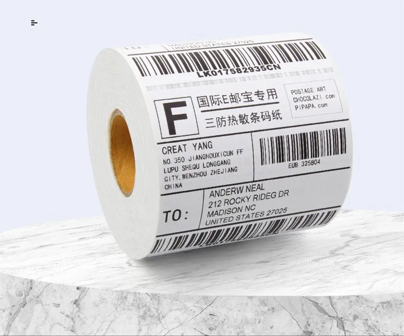 1 rollsPOS thermal label paper 100x150mm350stick continuous label roll use for Thermal printer machine Total 350 stickers