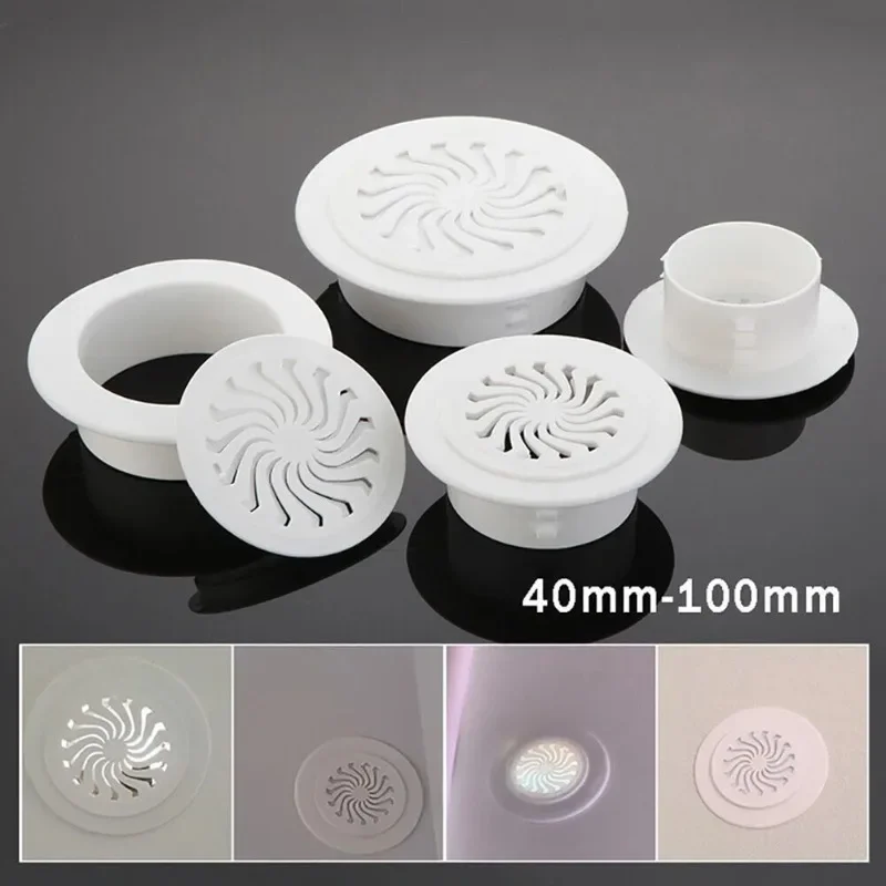 

1pc Plastic Cover For Air Conditioning Holes Openings With Shutters Ventilation Grille Wall Hole Decoration 40-100mm Cover