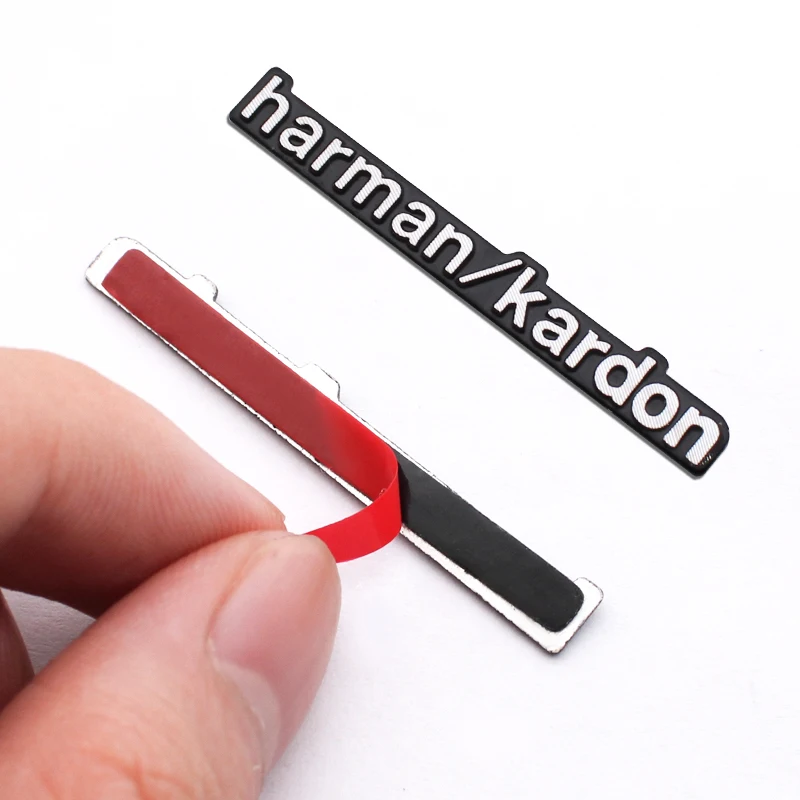 4pcs 3D Metal Aluminum Car Styling Harman Badge Emblem Audio Sticker Speaker Decorative Emblem Decals Tools Auto Accessories