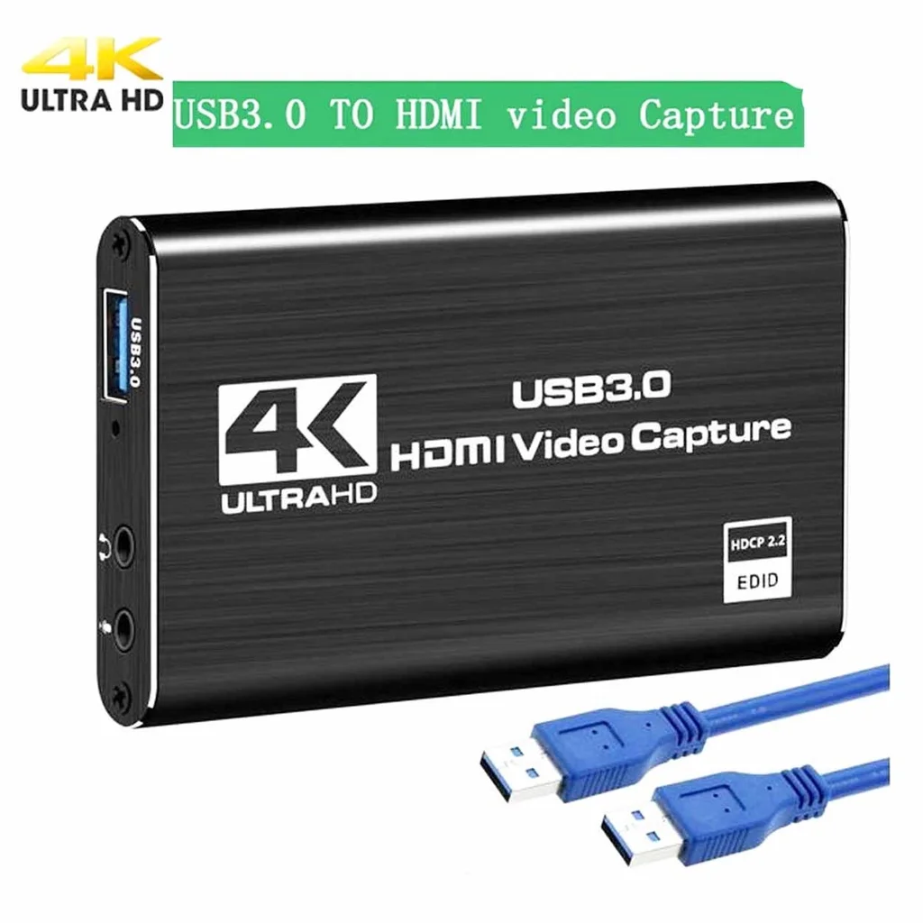 Tarjeta de captura de vídeo 4K, dispositivo portátil de captura de Audio y vídeo, USB 3,0, 1080P, 60fps, HDMI