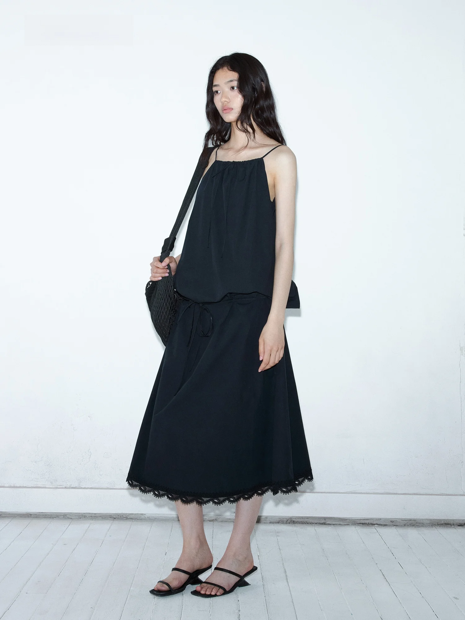 

l Dra Long Velvet Cotton Lace Strapl Dr Ele A-Line Silhouette Mid-Length Summer Gown for Women