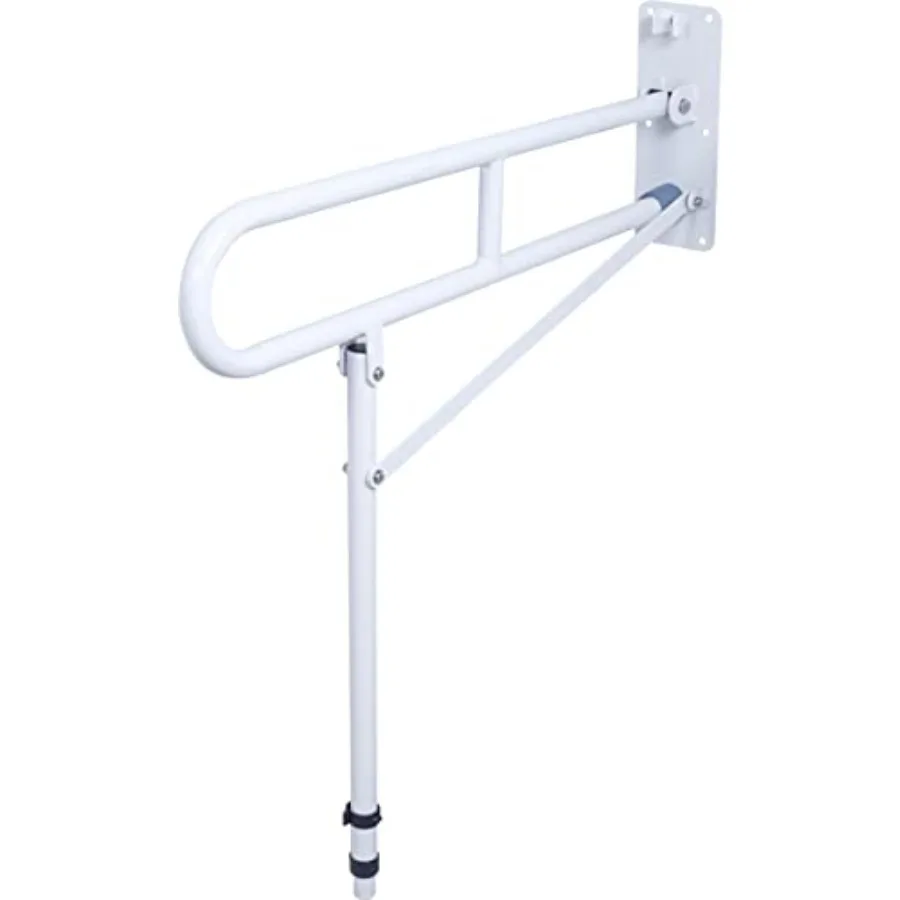 

29.5 INCH Stainless Toilet Safety RailsDisabled Flip-Up Bathroom Grab Bar with leg support Toilet Handrails Hand Grips Handle S