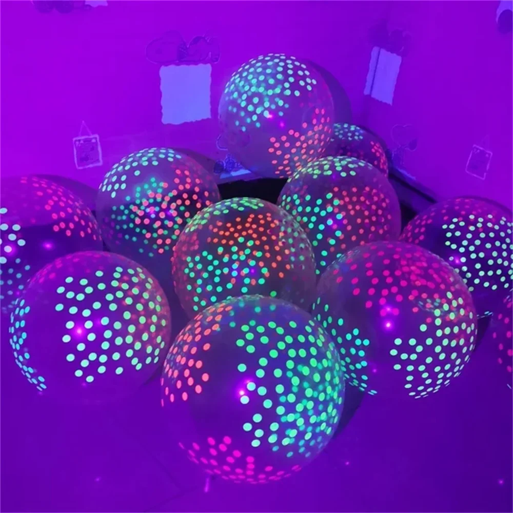1/2/3Pcs Neon Happy Birthday Balloons 12inch UV Glow Balloons Blacklight Latex Globos Kids Baby Shower Birthday Party Decor