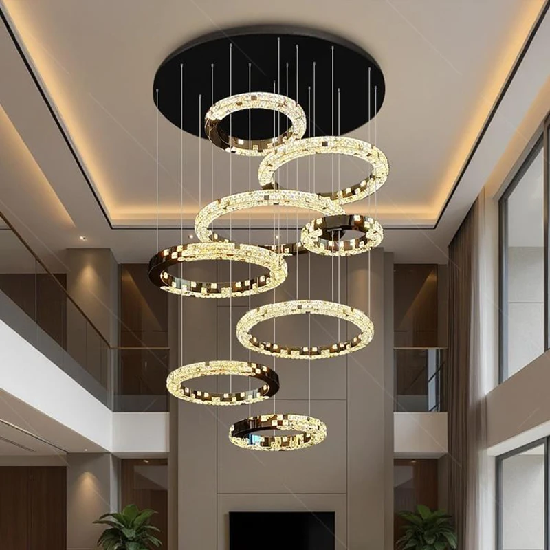 Modern home decoration crystal chandelier, stair Pendant lamp, living room Pendant lights, interior lighting