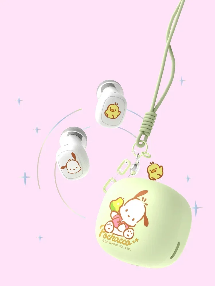 Hello Kitty Bluetooth Earphones Sanrio Kuromi Cute Wireless Headset My Melody Cinnamoroll Sport Noise Reduction Headphones