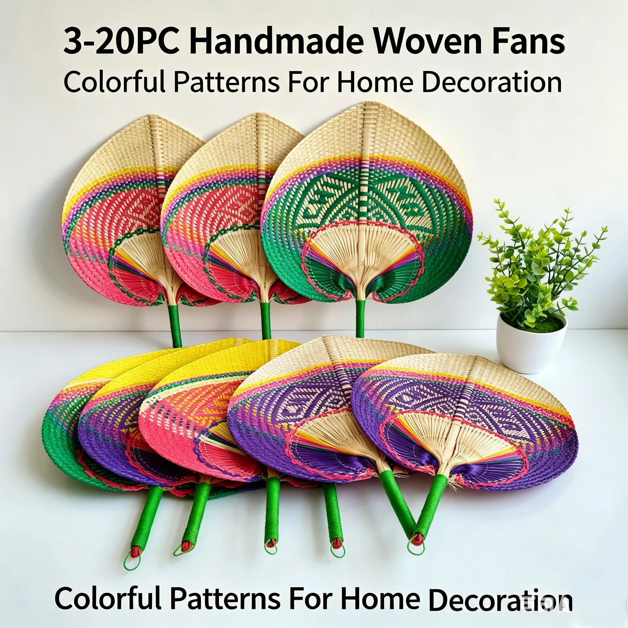 5-20PCS Natural Raffia Fans Wedding Fans for guests Palm Leaf Hand Fans with String and Label for Wedding Beach Havana Party