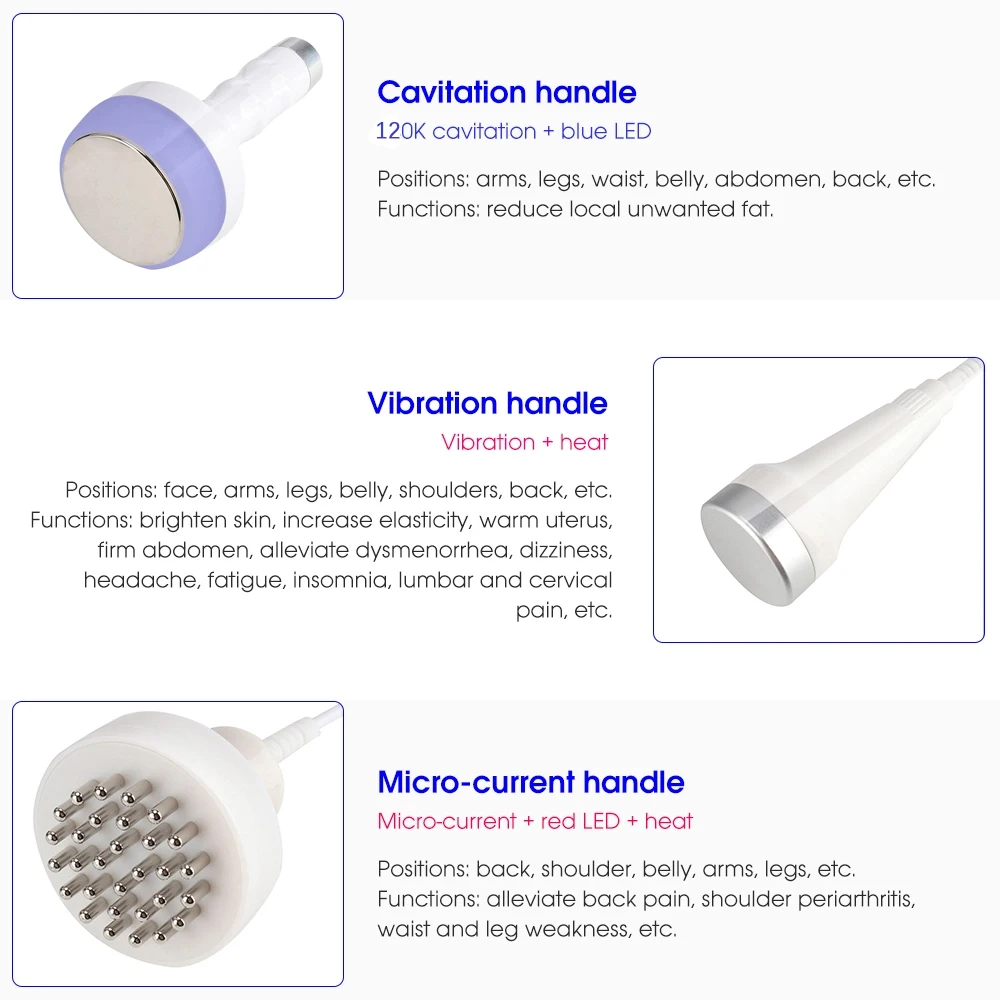 5D 120K التجويف فراغ جهاز تجميل 6 في 1 WL-12 تشكيل الجسم معدات التدليك شد الوجه جهاز إزالة السيلوليت