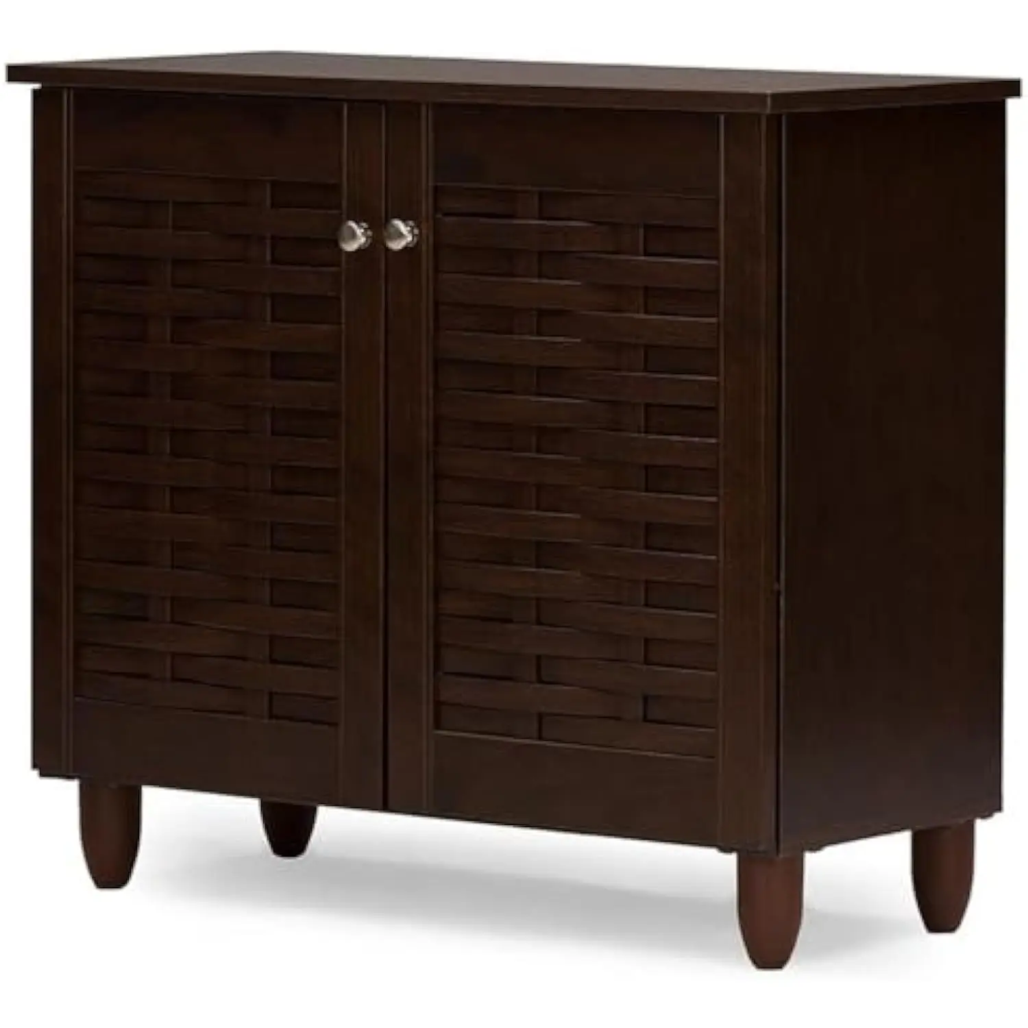

Wholesale Interiors Winda Modern and Contemporary 2-Door Dark Brown Wooden Entryway Shoes Storage Cabinet -