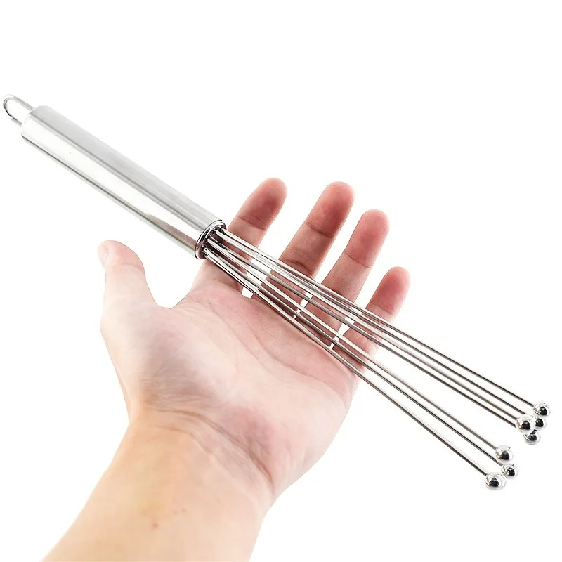 Egg Beaters Stirring Bead Ball Whisk Hand Held Egg Beater Stainless Steel  Kitchen Tools Cooking Foamer Wisk Manual Mixer