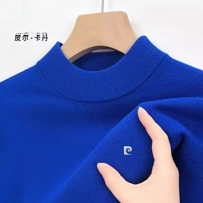 

Pierre Cardin Men's Thiened f High Collar Knitted Sweater Pure Color Base Layer Woolen irt Soft Coolmax Fiber Casual S...