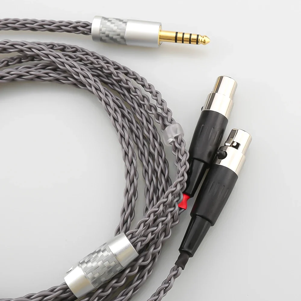 8 núcleos de alta fidelidade 4pin upoc 2.5 4.4mm xlr balanceado fone de ouvido cabo atualização banhado a prata para audeze lcd 3 LCD-2 lcd2 LCD-4